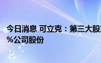 今日消息 可立克：第三大股东拟最高清仓减持所持全部2.31%公司股份