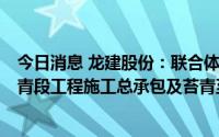 今日消息 龙建股份：联合体中标G1111鹤哈高速鹤岗至苔青段工程施工总承包及苔青至伊春段工程PPP社会资本招标