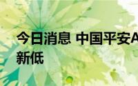 今日消息 中国平安A股跌近3%，股价创5年新低