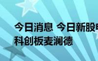 今日消息 今日新股申购：创业板趣睡科技、科创板麦澜德