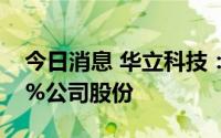 今日消息 华立科技：股东合计减持不超2.99%公司股份