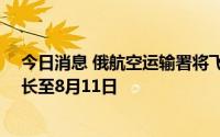 今日消息 俄航空运输署将飞往俄11个机场的临时限制令延长至8月11日