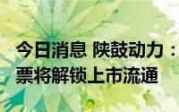 今日消息 陕鼓动力：1162.425万股限制性股票将解锁上市流通