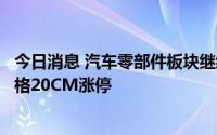 今日消息 汽车零部件板块继续活跃，热管理方向领涨，纽泰格20CM涨停