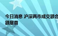 今日消息 沪深两市成交额合计约9972亿元，天齐锂业成交额居首