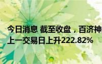 今日消息 截至收盘，百济神州沽空额为7709.46万港元，较上一交易日上升222.82%