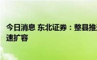 今日消息 东北证券：整县推进政策下，光伏屋顶市场有望快速扩容