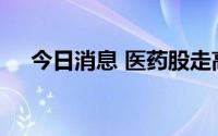 今日消息 医药股走高，科创板标的领涨