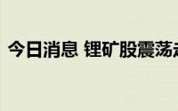 今日消息 锂矿股震荡走强，西藏城投两连板