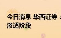 今日消息 华西证券：新能源汽车将进入加速渗透阶段