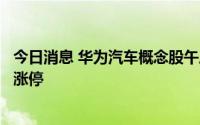 今日消息 华为汽车概念股午后拉升，意华股份、亚太股份等涨停