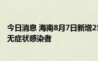 今日消息 海南8月7日新增259例本土确诊病例、245例本土无症状感染者