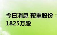 今日消息 鞍重股份：拟向54人授予权益总计1825万股