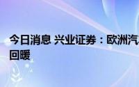 今日消息 兴业证券：欧洲汽车电气化趋势确定市场有望逐步回暖