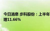 今日消息 步科股份：上半年归母净利润4288.89万元，同比增11.66%