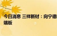 今日消息 三祥新材：向宁德时代批量供货的产品主要是电池端板