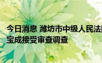 今日消息 潍坊市中级人民法院未成年人案件审判庭副庭长王宝成接受审查调查