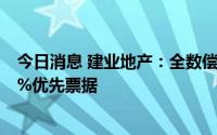 今日消息 建业地产：全数偿还2022年到期之5亿美元6.875%优先票据