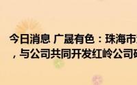 今日消息 广晟有色：珠海市润飞矿业和富鸿投资组成联合体，与公司共同开发红岭公司矿产资源项目