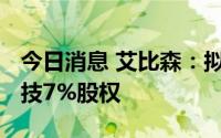 今日消息 艾比森：拟以2000万元转让晶泓科技7%股权