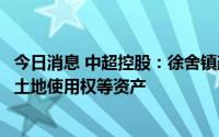 今日消息 中超控股：徐舍镇政府拟1.22亿元收回子公司工业土地使用权等资产