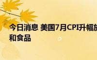 今日消息 美国7月CPI升幅放缓，通胀来源自能源转至住房和食品