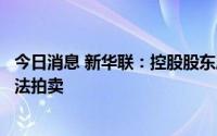 今日消息 新华联：控股股东所持8.96%公司股份将被执行司法拍卖