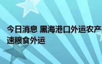 今日消息 黑海港口外运农产品问题联合协调中心：正努力加速粮食外运