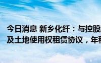 今日消息 新乡化纤：与控股股东签订房产、构筑物租赁协议及土地使用权租赁协议，年租金合计超683万元