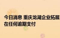 今日消息 重庆龙湖企业拓展：公司到期商票均已兑付，不存在任何逾期支付