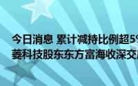 今日消息 累计减持比例超5%未及时停止交易触及违规，南菱科技股东东方富海收深交所监管函