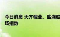 今日消息 天齐锂业、盐湖股份、同仁堂新纳入MSCI新兴市场指数