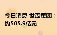 今日消息 世茂集团：前7月累计合约销售总额约505.9亿元