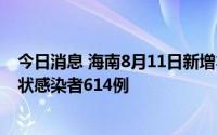 今日消息 海南8月11日新增本土确诊病例595例和本土无症状感染者614例