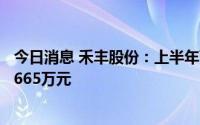 今日消息 禾丰股份：上半年营收137.87亿元，归母净利润4665万元