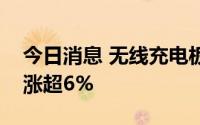 今日消息 无线充电板块持续拉升，天通股份涨超6%