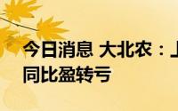 今日消息 大北农：上半年净亏损5.11亿元，同比盈转亏