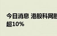 今日消息 港股科网股短线下挫，美团一度跌超10%