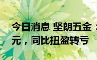 今日消息 坚朗五金：上半年净亏8529.11万元，同比扭盈转亏