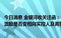 今日消息 金银河收关注函：被追问子公司增资扩股实施股权激励是否变相向实控人及高管等输送利益