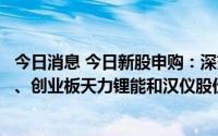 今日消息 今日新股申购：深交所利仁科技、科创板振华风光、创业板天力锂能和汉仪股份