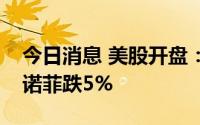 今日消息 美股开盘：三大指数集体低开，赛诺菲跌5%