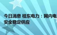 今日消息 桂东电力：网内电源应发尽发，确保供电区域电力安全稳定供应