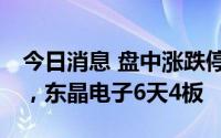 今日消息 盘中涨跌停分析：川润股份7天6板，东晶电子6天4板