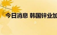 今日消息 韩国锌业加大电池材料领域投资