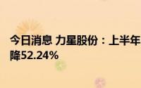 今日消息 力星股份：上半年归母净利润2987.32万元，同比降52.24%