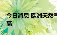 今日消息 欧洲天然气期货价格创下近半年新高