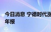 今日消息 宁德时代涨超4%，8月23日晚披半年报