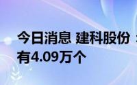 今日消息 建科股份：创业板IPO中签号码共有4.09万个