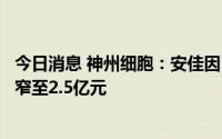 今日消息 神州细胞：安佳因®销售收入增加，上半年净亏收窄至2.5亿元